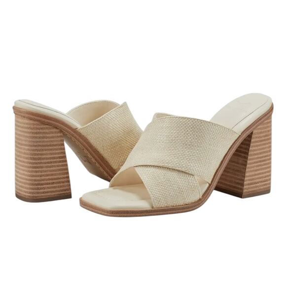 NWOT Marc Fisher Light Natural Barli Slide Sandals  – Sz 10 - Picture 1 of 7